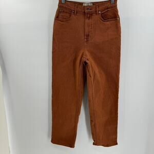 Everlane The Way High Jeans Sz 28 Tall Washed Brown Organic Cotton